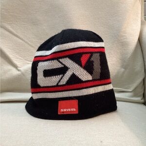 SRAM Black and Red Knit Beanie